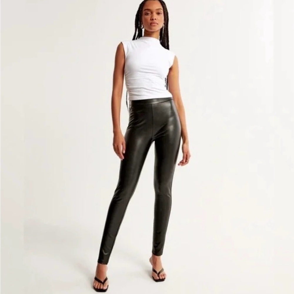 Abercrombie & Fitch Black Faux Leather Leggings